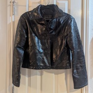 Giovanni Navarre Italian Stone Design Leather Jacket